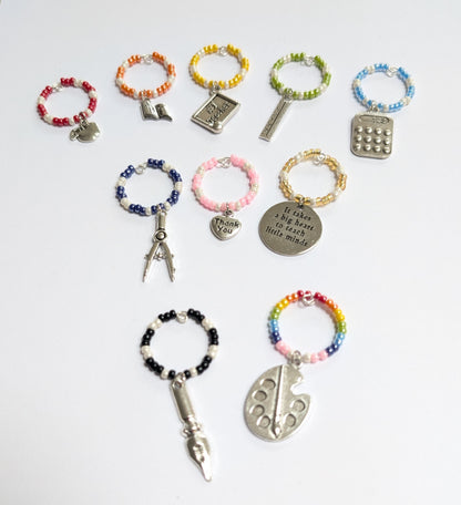 School End of Year Gift | Teacher Thank you Gift | Wine Glass Charms