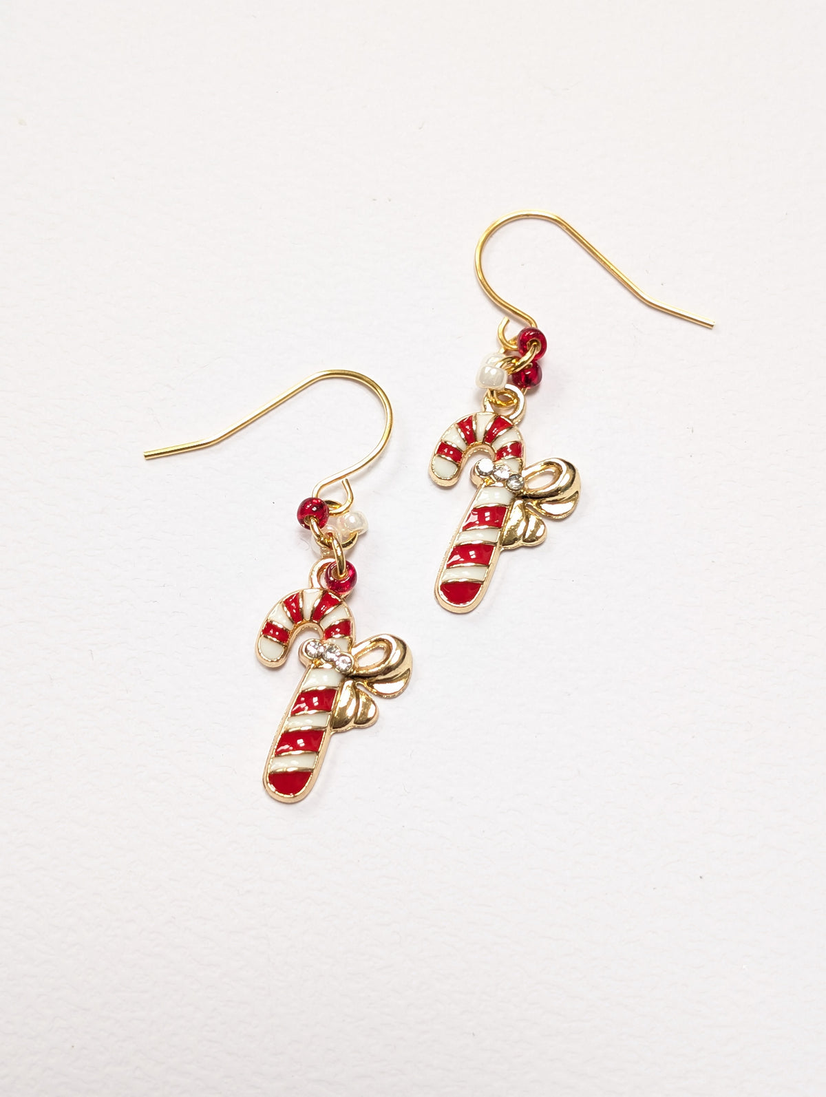 Candy Cane Christmas Earrings | Red Christmas Candy Cane Earrings