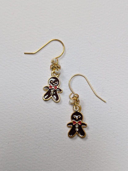Gingerbread Man Festive Earrings