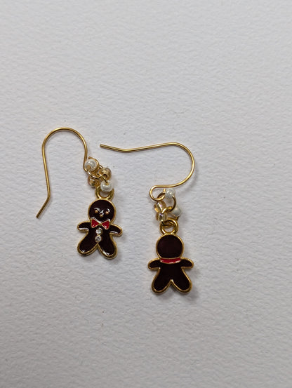 Gingerbread Man Festive Earrings