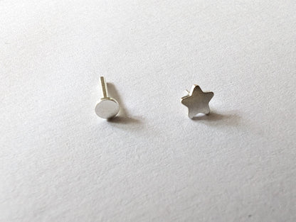 Flat back sterling silver star labret earring