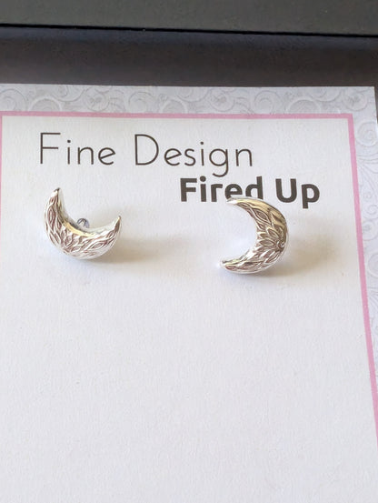 Sterling Silver Handmade Crescent Moon Earrings