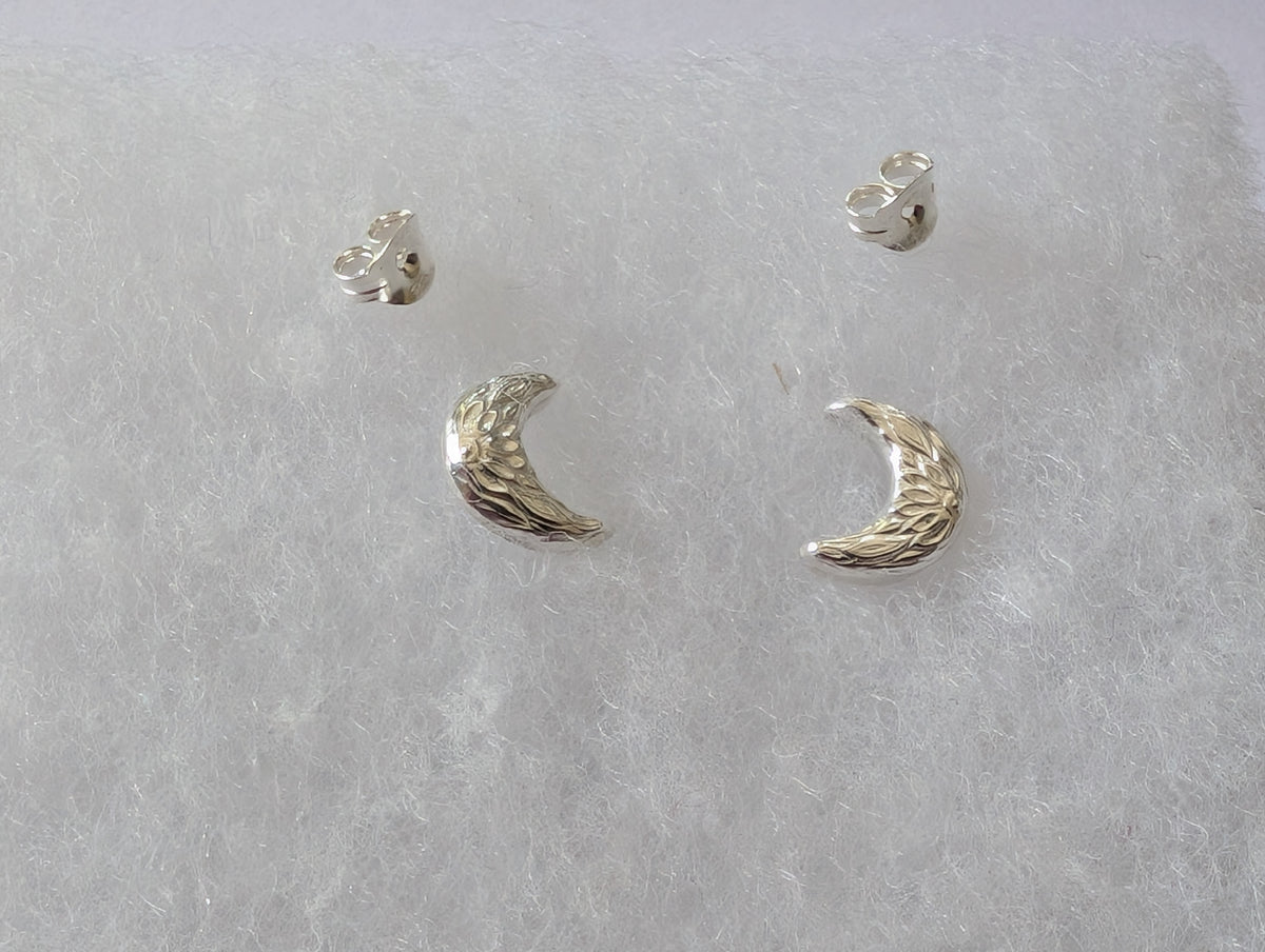 Sterling Silver Handmade Crescent Moon Earrings
