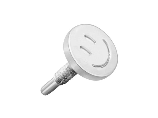 Smiley face sterling silver labret front screw piece