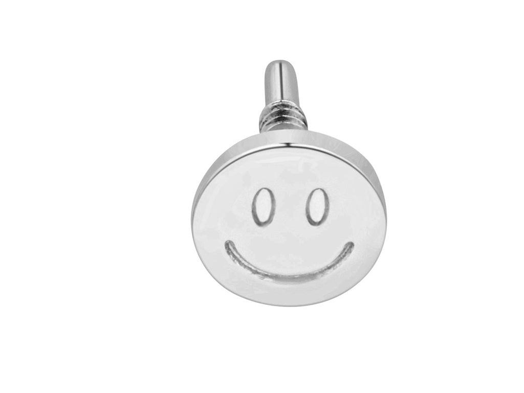 Flat Back Sterling Silver Labret Earrings | Smiley Labret Earrings