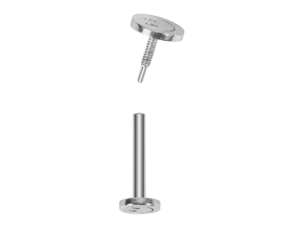 Flat Back Sterling Silver Labret Earrings | Smiley Labret Earrings