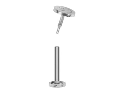 Flat Back Sterling Silver Labret Earrings | Smiley Labret Earrings