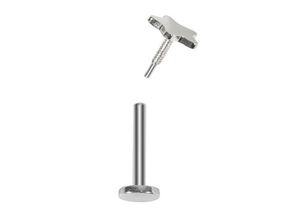 Flat Back Sterling Silver Labret Earrings | Star Labret Earrings