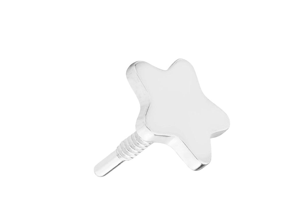 Flat Back Sterling Silver Labret Earrings | Star Labret Earrings