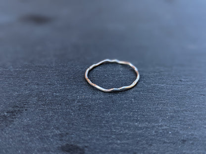 Sterling Silver Tiny Wave Ring | Minimalist Thin Ring