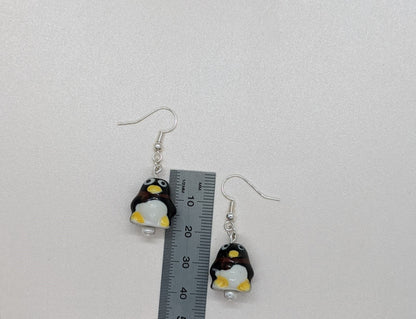 Penguin Earrings, Christmas jewellery, Winter Earrings, penguin jewellery, Earrings for a penguin lover gift, silver hooks, surgical steel