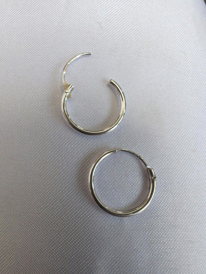 Cute sterling silver cherry on small hoops, cherry lover jewellery gift