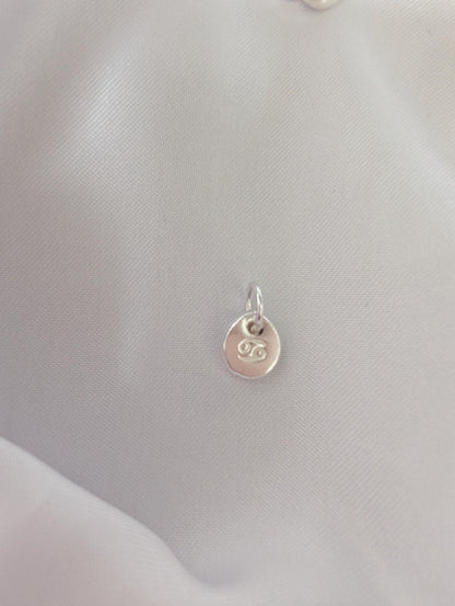 Handmade hand stamped sterling silver star sign charms - astrology charms