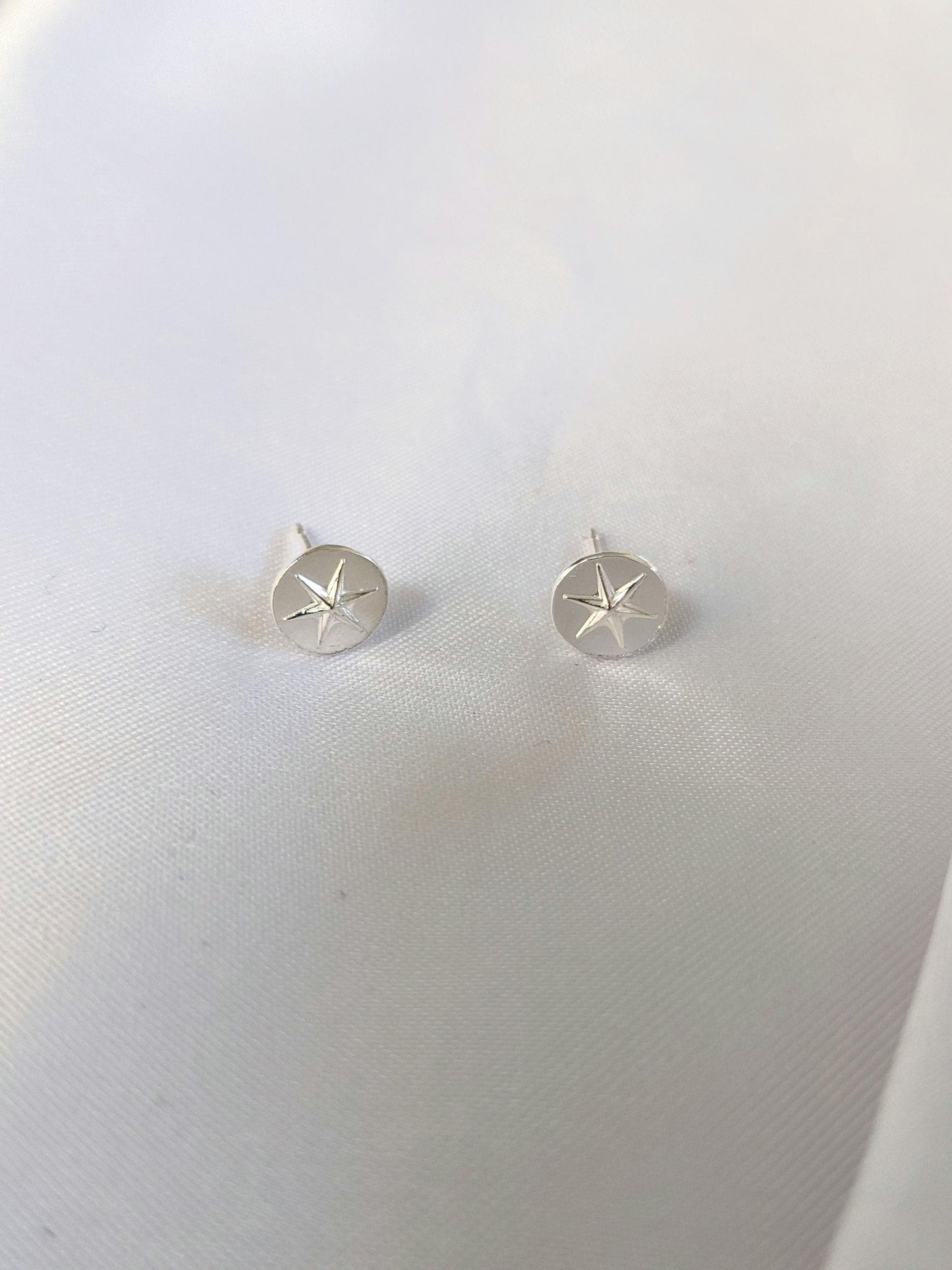 Sterling Silver Handmade Star Stud Earrings