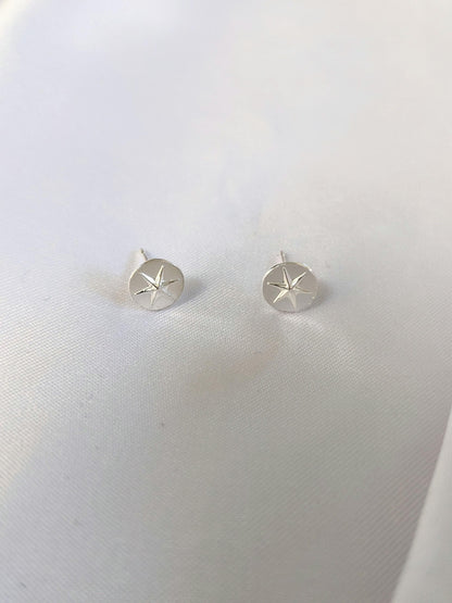 Sterling Silver Handmade Star Stud Earrings