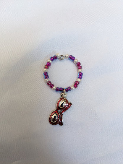 6 Girls Night Out themed pink purple beaded wine glass charms