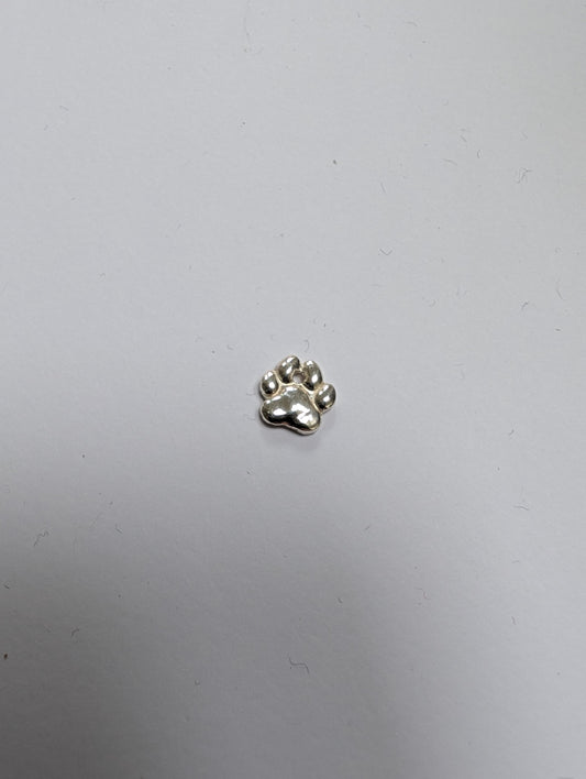 Handmade Paw Print Charm Necklace | Dainty Sterling Silver Paw Print Pendant